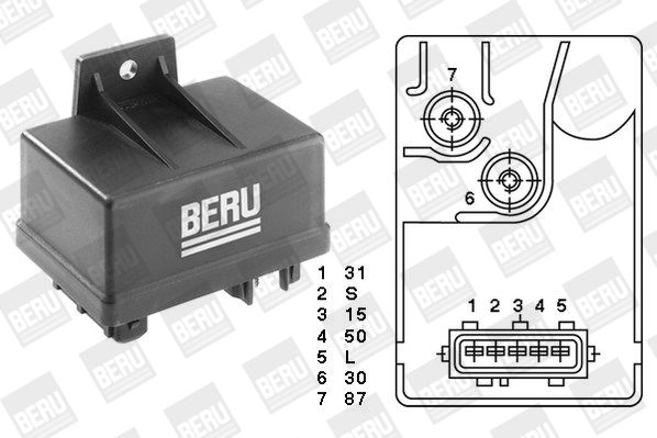 Relay, glow plug system - GR034 BorgWarner (BERU)