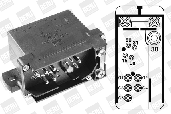 Relay, glow plug system - GR049 BorgWarner (BERU)