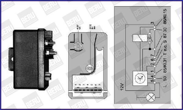Relay, glow plug system - GR054 BorgWarner (BERU)