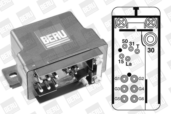 Relay, glow plug system - GR076 BorgWarner (BERU)