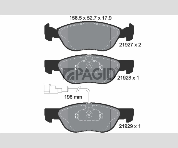 Kit pastiglie freno, Freno a disco - T1095N PAGID
