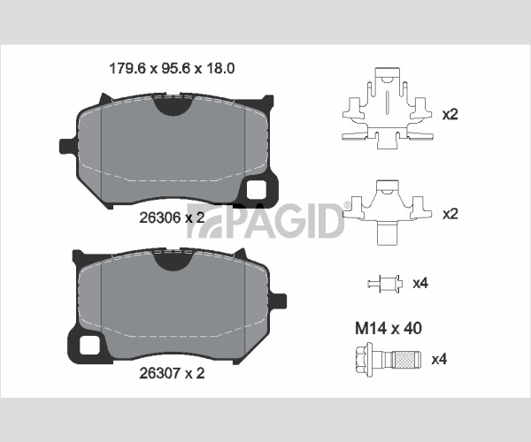 Kit pastiglie freno, Freno a disco - T4615N PAGID