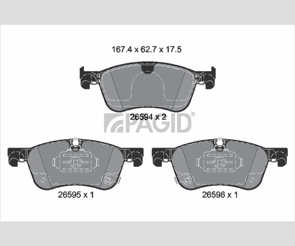 Brake Pad Set, disc brake - T4222N PAGID
