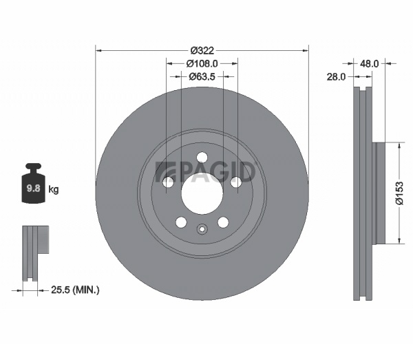 Bremsscheibe - 55874NC PAGID