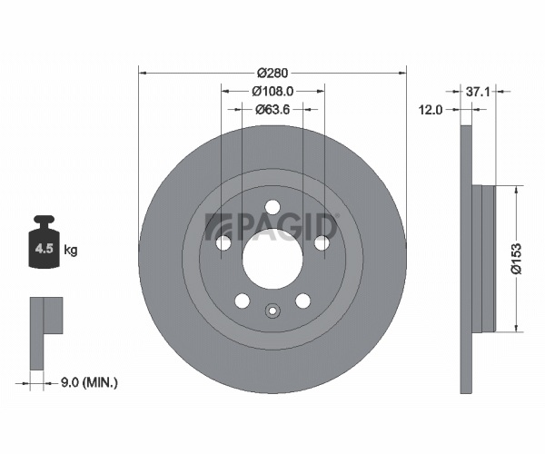 Bremsscheibe - 56238NC PAGID