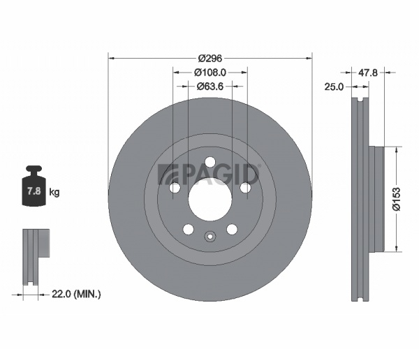 Bremsscheibe - 56239NHC PAGID