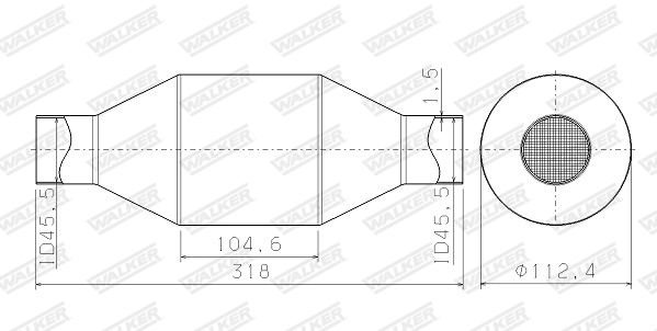 Catalytic Converter, universal - 65200 WALKER