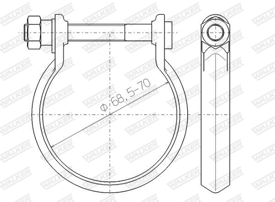 Clamp, exhaust system - 80438 WALKER