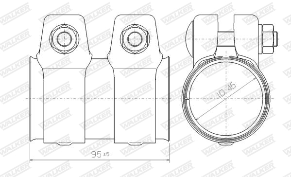 Pipe Connector, exhaust system - 80713 WALKER