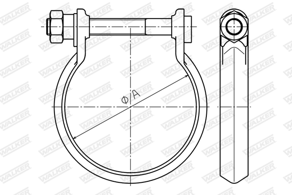 Clamp, exhaust system - 80910 WALKER