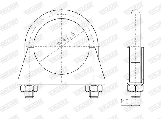 Clamp, exhaust system - 82306 WALKER