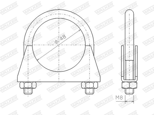 Clamp, exhaust system - 82308 WALKER