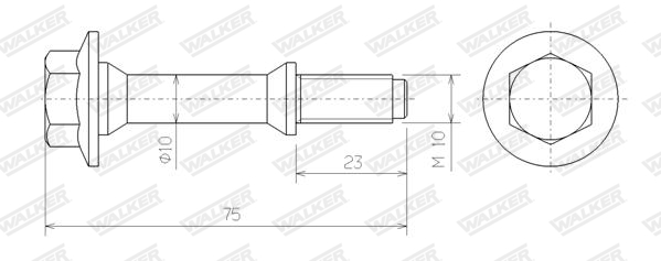 Bolt, exhaust system - 83170 WALKER