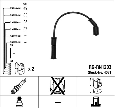 Kit cavi accensione - 4081 NGK