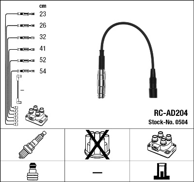 Kit cavi accensione - 0504 NGK
