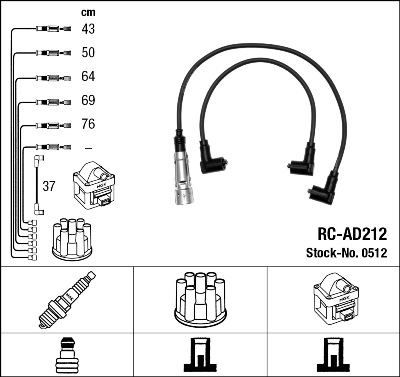 Kit cavi accensione - 0512 NGK