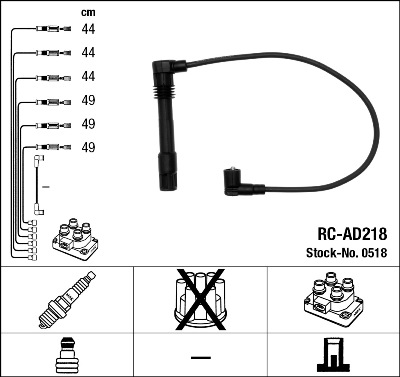 Ignition Cable Kit - 0518 NGK