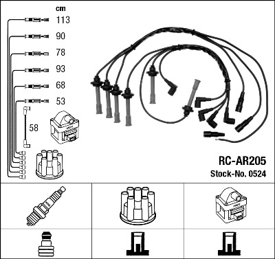 Ignition Cable Kit - 0524 NGK