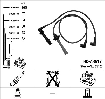 Ignition Cable Kit - 7312 NGK