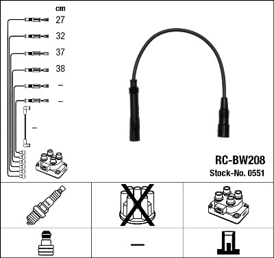 Ignition Cable Kit - 0551 NGK