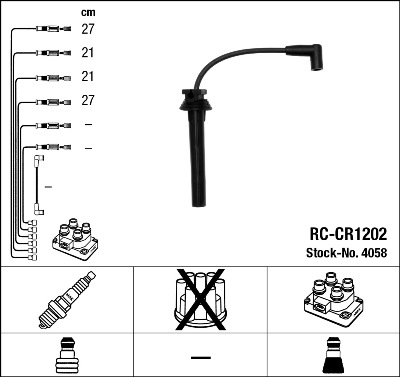 Kit cavi accensione - 4058 NGK