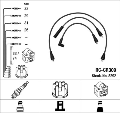Ignition Cable Kit - 8292 NGK