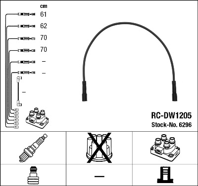 Ignition Cable Kit - 6296 NGK