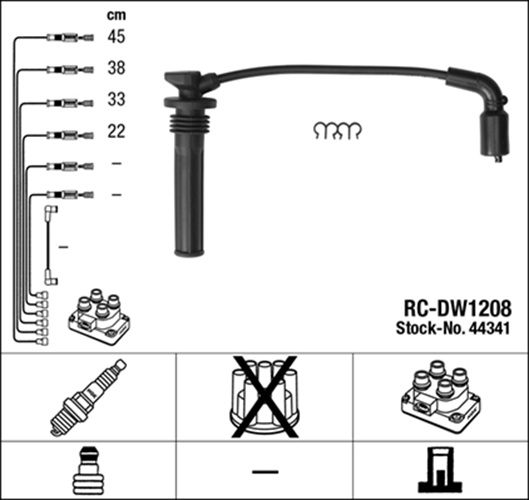 Ignition Cable Kit - 44341 NGK