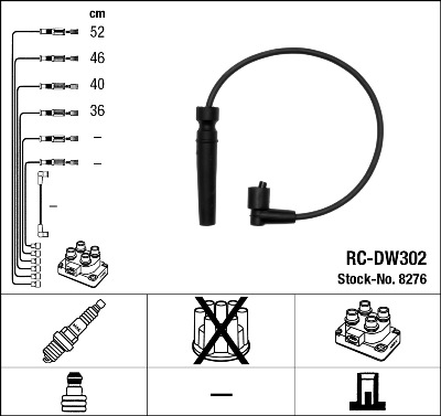 uždegimo laido komplektas - 8276 NGK