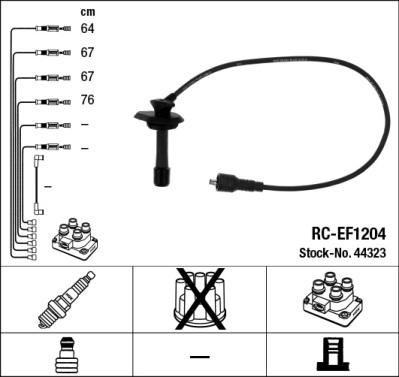 Kit cavi accensione - 44323 NGK