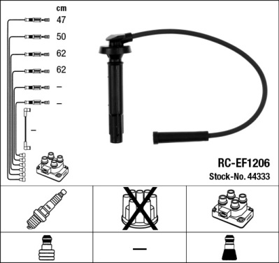 Ignition Cable Kit - 44333 NGK