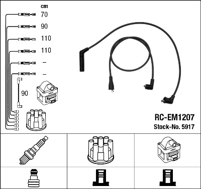 Ignition Cable Kit - 5917 NGK