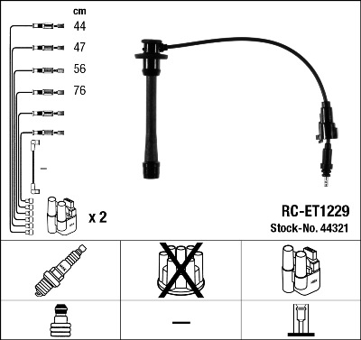uždegimo laido komplektas - 44321 NGK
