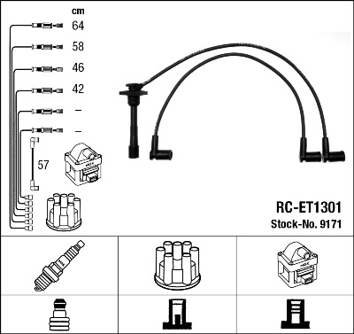 Ignition Cable Kit - 9171 NGK