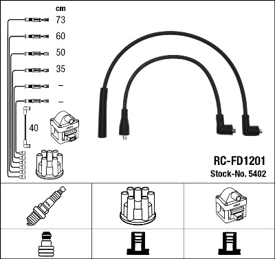 Kit cavi accensione - 5402 NGK