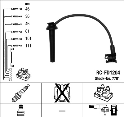 Ignition Cable Kit - 7701 NGK