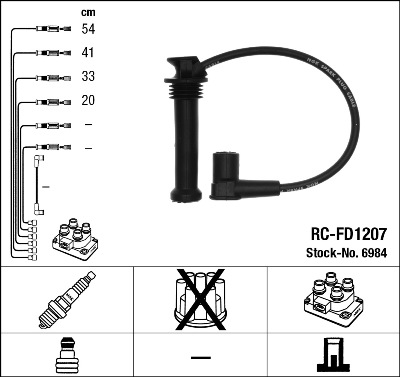 Ignition Cable Kit - 6984 NGK