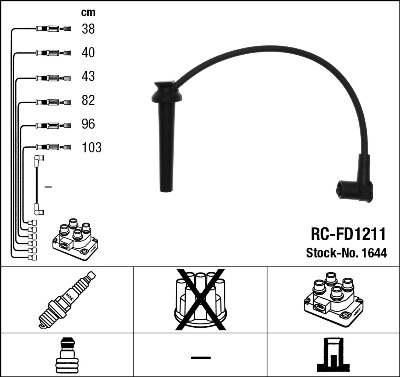 Kit cavi accensione - 1644 NGK