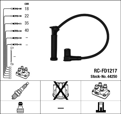 Ignition Cable Kit - 44250 NGK