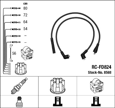Kit cavi accensione - 8568 NGK