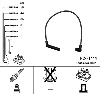 Комплект проводов зажигания - 0691 NGK