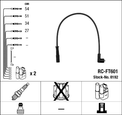 Kit cavi accensione - 8192 NGK