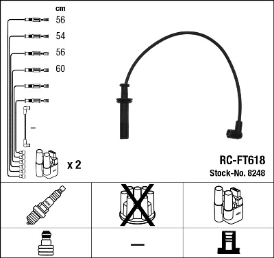 uždegimo laido komplektas - 8248 NGK