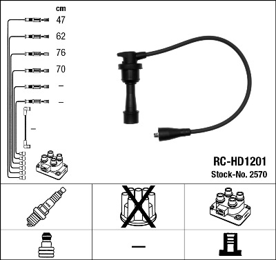 uždegimo laido komplektas - 2570 NGK