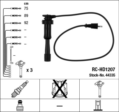 uždegimo laido komplektas - 44335 NGK
