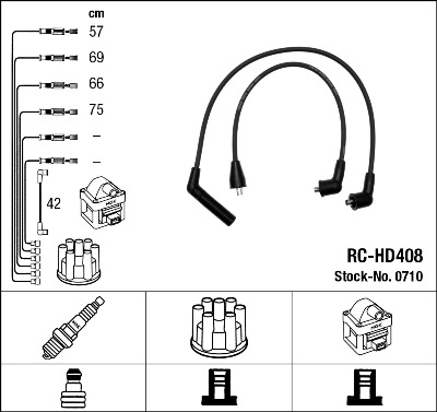 Комплект проводов зажигания - 0710 NGK