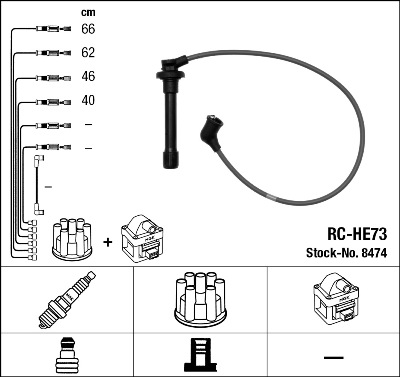 Ignition Cable Kit - 8474 NGK