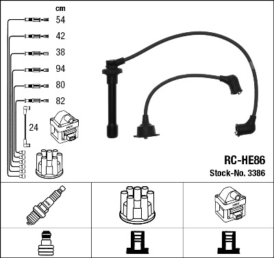 Ignition Cable Kit - 3386 NGK