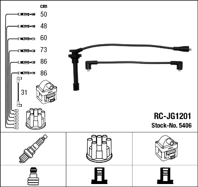 Комплект проводов зажигания - 5406 NGK