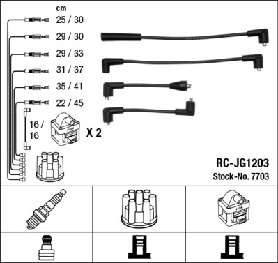 Ignition Cable Kit - 7703 NGK
